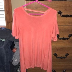 Coral color t shirt dress